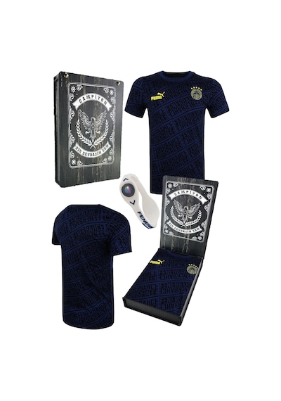 Fenerium Puma Fenerbahçe Pattern Laci Tshırt Lazer Ahşap Kutu Lacivert