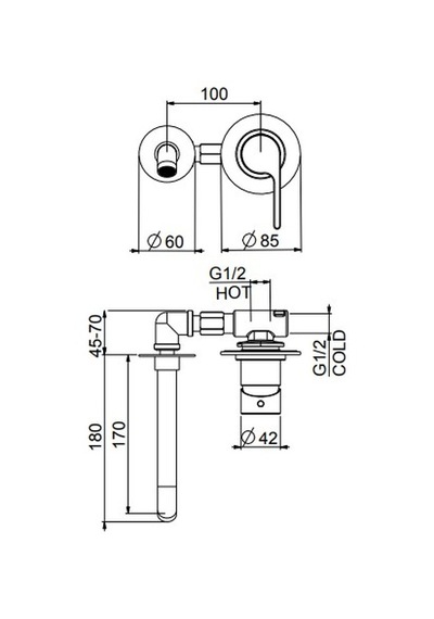 İtalyan Webert- Do Re Mi Ankstre Lavabo Bataryası Krom Dr830606015