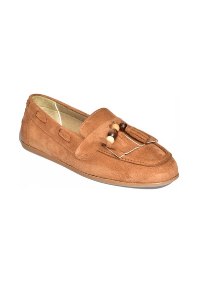Fox Shoes Y602347002 Taba Süet Püsküllü Kadın Günlük Ayakkabı Taba