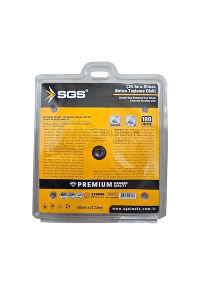 Sgs2315 Elmas Beton Mermer Granit Taşlama Diski - Çift Sıra - 180 Mm.