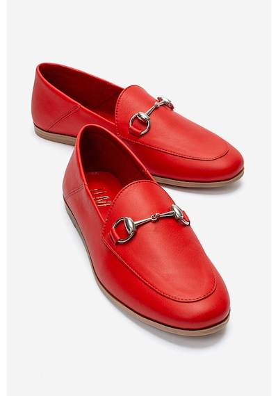 Luvishoes F03 Kırmızı Cilt Kadın Babet Kırmızı