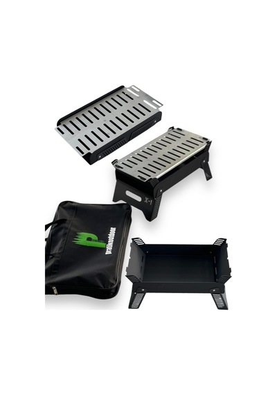 Tr Paslanmaz Izgaralı Portatif Katlanır Mangal 47x25cm Model X1 - Taşıma Çantalı Pratik Diğer