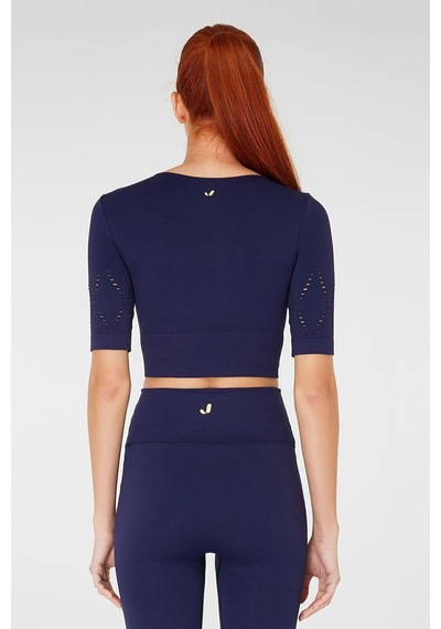 Jerf Naples Kısa Kol Crop Top Econyl Lacivert