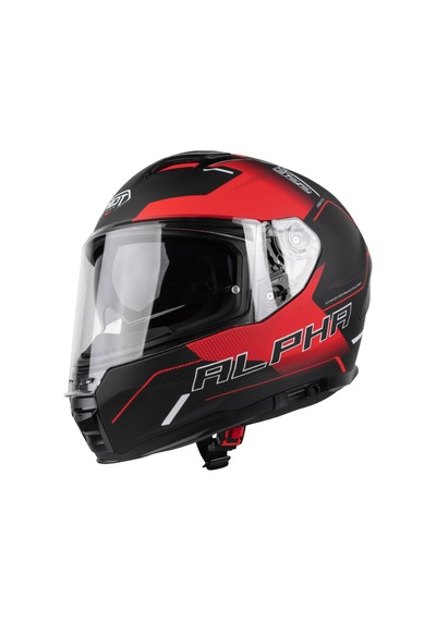 Pilot Alpha Sv Kırmızı Siyah Kapalı Motosiklet Kaskı Siyah