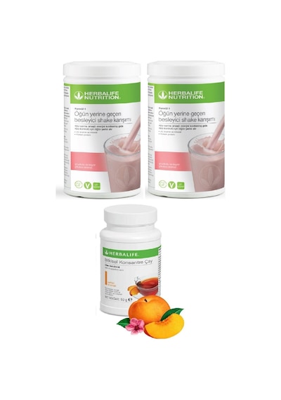 Herbalife 2 Adet Ahududu Beyaz Çikolatalı Shake - 1 Adet 50 Gr Şeftali Aromalı Çay