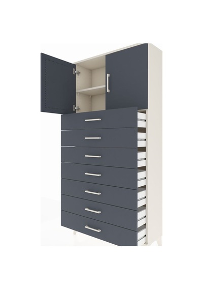 Arges Dolap 2 Raflı 7 Çekmeceli 2 Kapaklı 88x30x182 Aytaşı-an... Aytaşı