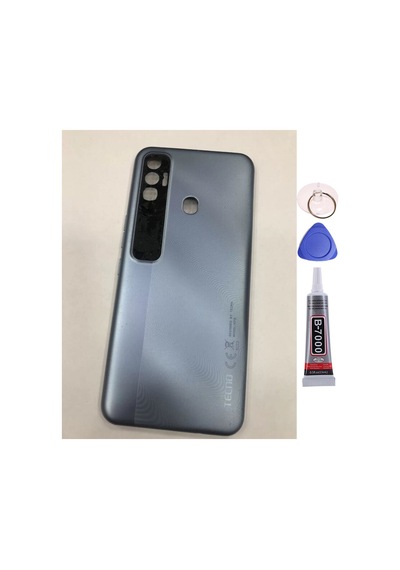 Tecno Spark 7 Pro Siyah Arka Kapak Batarya Kapağı Pil Kapağı Yapışkan Ve Sökme Aparatıyla Beraber Full Set Siyah