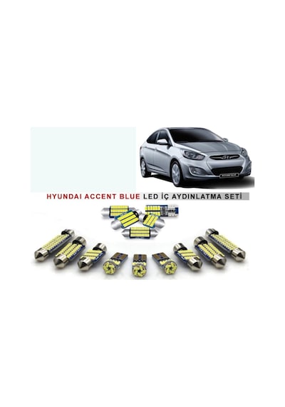 Hyundai Accent Blue Led Iç Aydınlatma Ampul Seti Parlak Beyaz