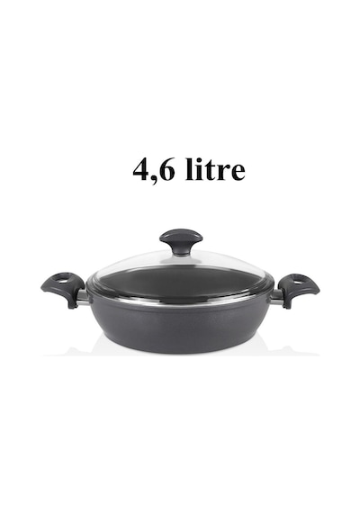 Falez Seramik Tencere Tava Seti 30 Cm Tava Ve Karnıyarık + 24 Cm Derin Tencere Füme