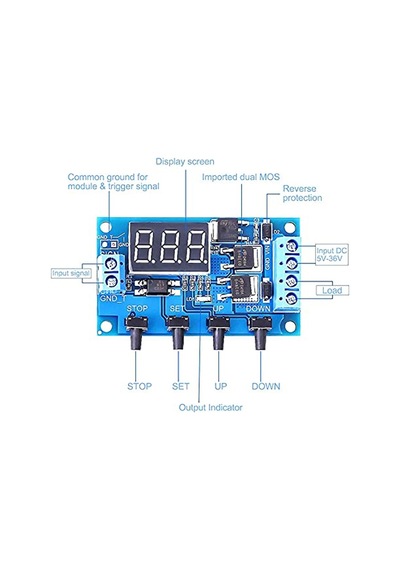 Dual Mos 12 24v Zaman Ayarlı Geciktirmeli Led Ekran Zaman Rölesi
