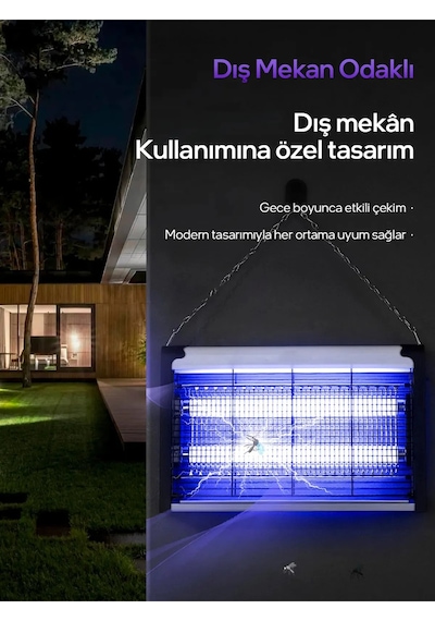 Çift Ampullü Elektrikli Sineklik Sivrisinek Kovucu Yakalama Cihazı 30 M² Etkili Sinek Kovucu