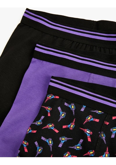 Koton 3'Lü Boxer Seti Oyun Baskılı Çok Renkli Mavi 4Slm90043Mk 4Slm90043Mk664 Koton 3'Lü Boxer Seti Oyun Baskılı Çok Renkli Mavi 4Slm90043Mk 4Slm90043Mk664