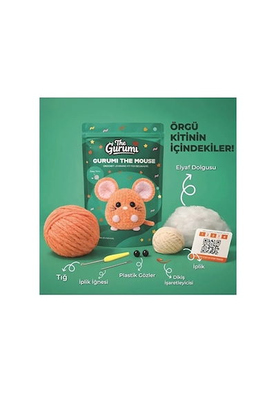 4 Adet The Gurumi Fare Örgü Öğrenme Kiti