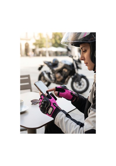 Srsmoto Yarım Parmak Pembe Kadın Motosiklet Eldiveni-korumalı Yazlık Pembe Kadın Motorcu Eldiveni - 901540089 Diğer