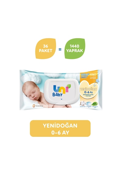 Uni Baby Yenidoğan Islak Havlu Mendil 36'Lı 1440 Yaprak