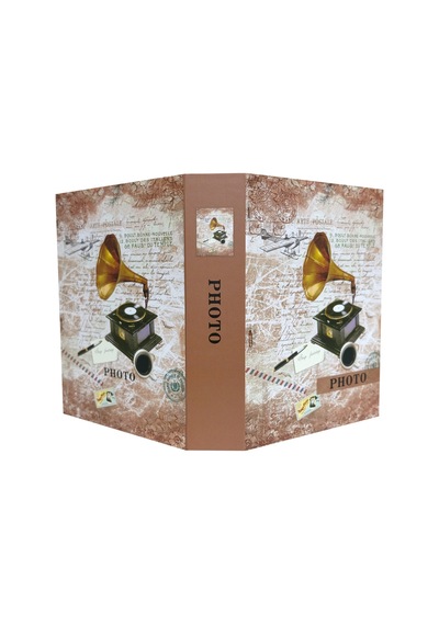 Rabsev Fotoğraf Albümü 10x15cm 200 Fotoğraf Kapasiteli Renkli Gramofon Desenli Anı Albümü