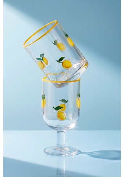 Karaca Desenli Meşrubat Bardağı 420 Ml Sarı
