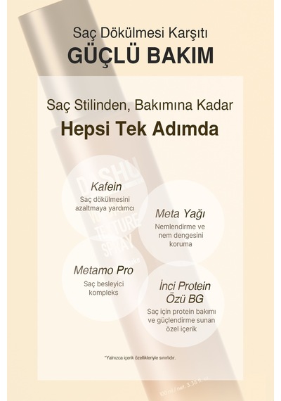 Dökülme Karşıtı Bakım, Yağ Kontrolü Ve Hacim Sağlayan Saç Spreyi Dashu Volume Texture Spray