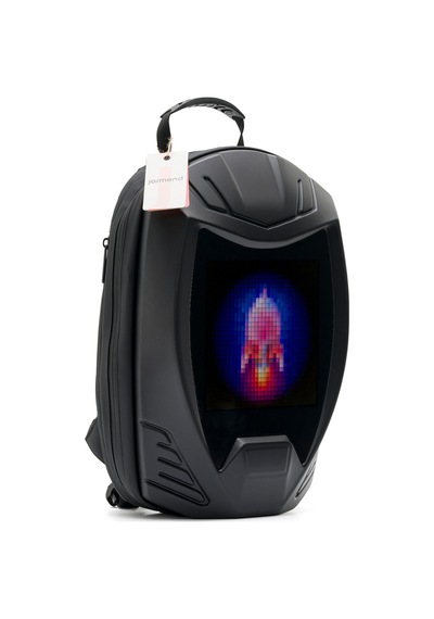 Missidea Jarmend Siyah Halo Led Ekranlı Akıllı Sırt Çantası Kask Formlu Sert Kabuk+powerbank Hediyelidir