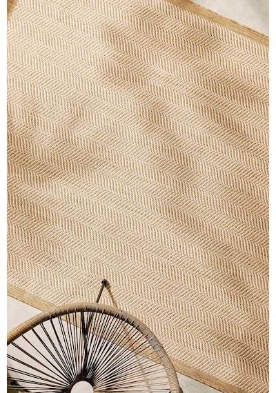 Ocean Home Textile Leke Tutmaz İç Dış Mekan Bej Renk Balıksırtı Halı Kilim 160 X 230 Cm