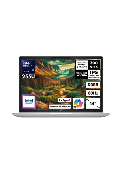 HP ProBook 4 G1i C9FH1ETHMF74 Ultra 7-255U 32 GB 1 TB SSD 14" W10P Dizüstü Bilgisayar