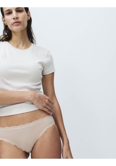 Marks & Spencer 3'lü Dantel Detaylı Bikini Külot Seti Krem