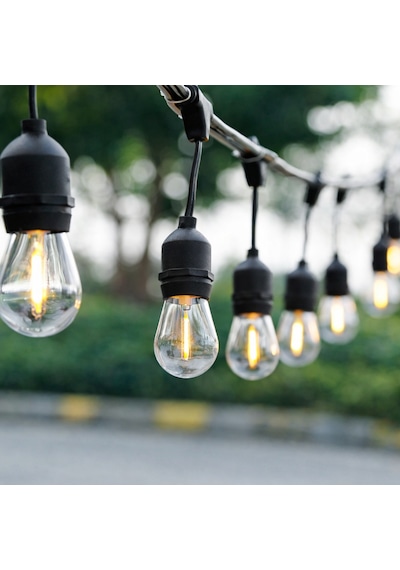 Güneş Enerjili Solar 10 Adet S14 Led Ampullü 10 Metre Led Işık Seti 10 Ampul