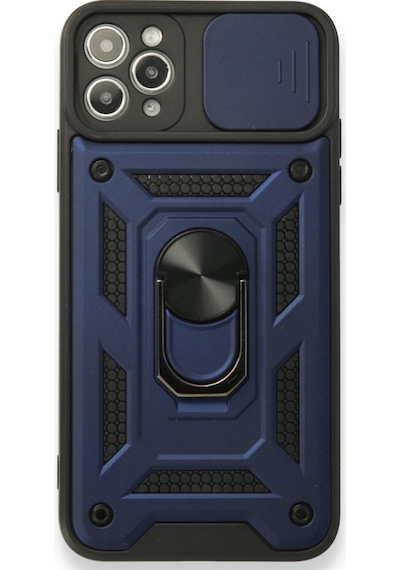Apple Uyumlu iPhone 11 Pro Max Kılıf Pars Lens Yüzüklü Standlı Silikon Kılıf