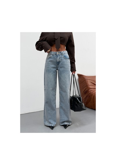 Kene Jeans Tintli Ön İşlemli Tam Kalıp Bol Paça Denim/kot Pantolon Jeans Tintli Taş Yıkama Kene Jeans Tintli Ön İşlemli Tam Kalıp Bol Paça Denim/kot Pantolon Jeans Tintli Taş Yıkama