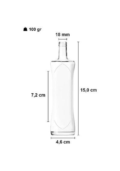 100 Ml Şeffaf Piramit Sosluk 100 Cc Kapaklı Kavisli Cam Şişe 6 Adet Siyah Plastik Genel