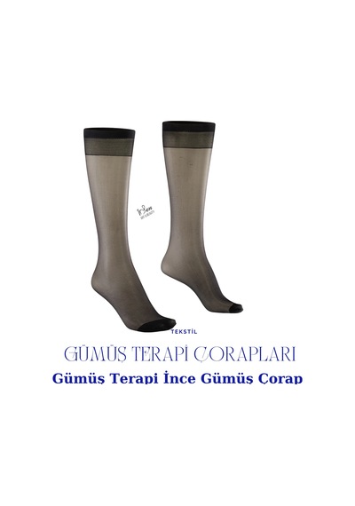 1senartbeauty Gümüş Terapi İnce Gümüş Çorap / Kadın Çok Renkli