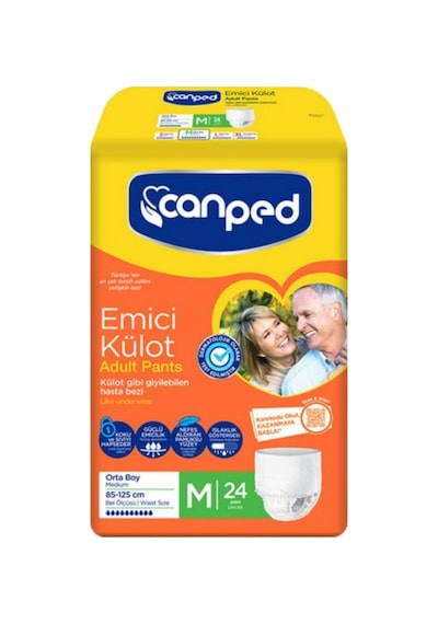 Canped Emici Külot Yetiştkin Hasta Bezi M 24'lü