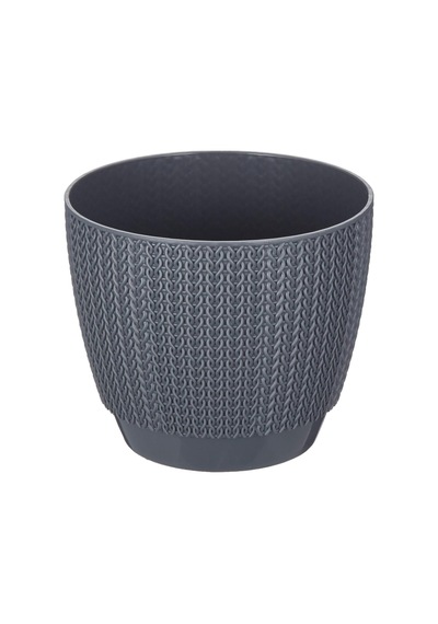 Serinova Sml2 Sümela Saksı Tabaklı 14cm, 1,4 Litre Dekoratif Saksı Antrasit