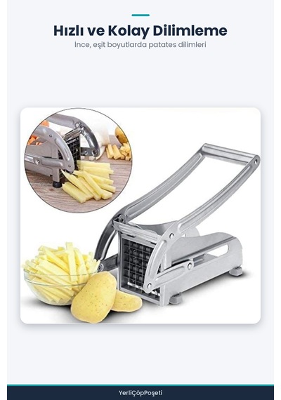 El Tipi Patates Dilimleyici - Pratik Çok Renkli