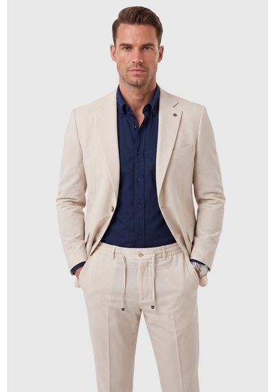 Deepsea Erkek Slim Fit Dar Kesim Çizgili Gofre Kumaş Bej Takım Elbise Tek Düğme İpli Pantolon 2602311 Deepsea Erkek Slim Fit Dar Kesim Çizgili Gofre Kumaş Bej Takım Elbise Tek Düğme İpli Pantolon 2602311