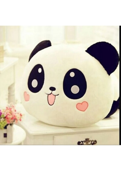 Peluş Panda Tasarımlı Yastık Beyaz
