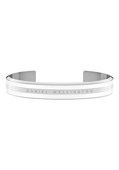 Classic Bracelet Silver Satin White Medium - Unisex Gümüş