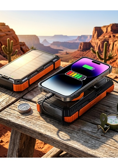 20000 Mah Solar Powerbank Kablosuz Şarj Özelliği Diğer