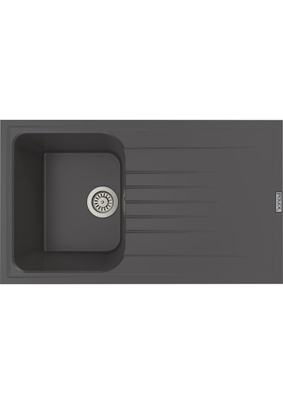 Polex Cristalüx Granit Evye P-02 Antrasit Tezgah Altı Ve Tezgah Üstü Mutfak Evyesi 85x49.5 CM