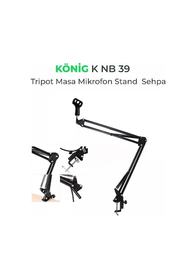 König Tripod Condenser Masa Tipi Mikrofon Sehpası K-Nb 39