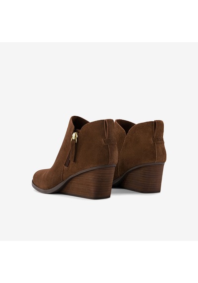 10023545 Hot Cocoa Suede Bot Kadın 10023545 Toms Goldie Wedge Ankle Bootie