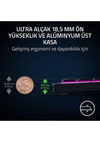 Razer Blackwidow V4 Tenkeyless Hyperspeed Low Profile - Kablosu