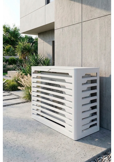 Klima Motoru/dış Ünite Gizleme/koruma Kafesi Xl 120x62x150 H Radius Beyaz