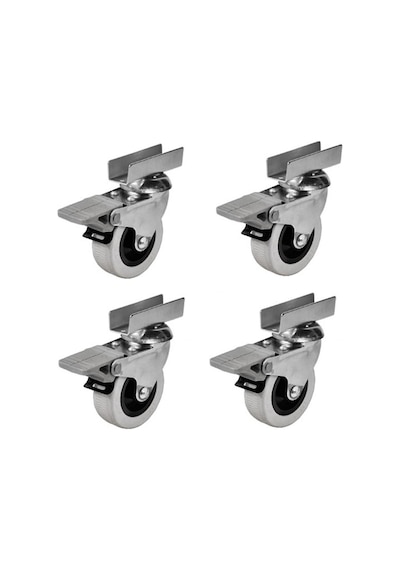 4 Adet Hts U Tablalı Frenli Döner Mobilya Tekeri Çap : 52 Mm Kod : 256
