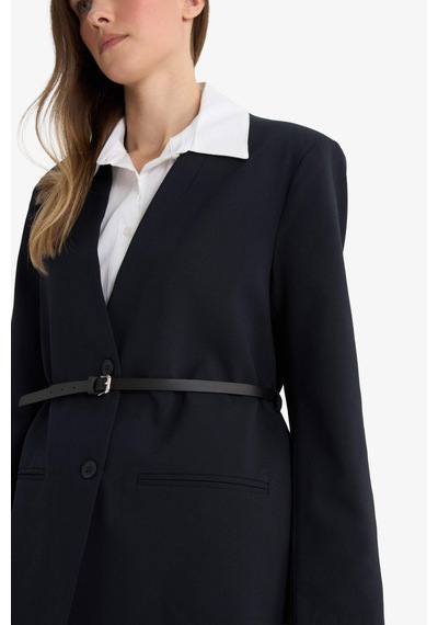Defacto Regular Fit Ceket Yaka Blazer Ceket F6104ax25aunv243 Lacivert
