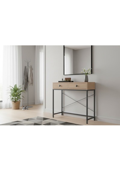 Lefalis 90cm Metal Ayaklı Dresuar Çekmeceli Dresuar Dekoratif Raflı Konsol Hol Sehpası Sonomo Sonomo Lefalis 90cm Metal Ayaklı Dresuar Çekmeceli Dresuar Dekoratif Raflı Konsol Hol Sehpası Sonomo Sonomo