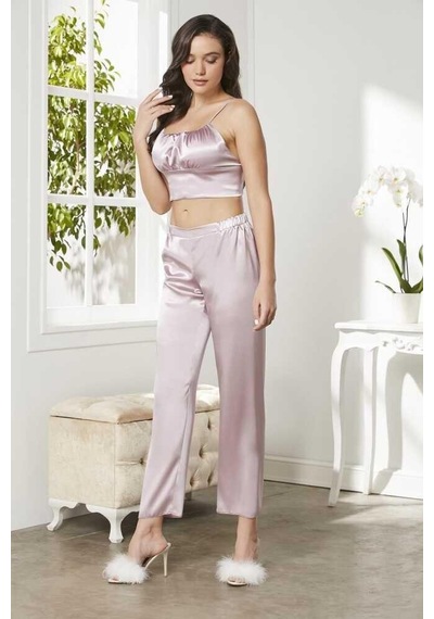 Pierre Cardin Rose Saten 3'lü Pijama Takım 2075 Rose