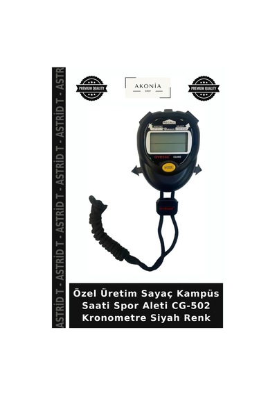 Özel Üretim Sayaç Kampüs Saati Spor Aleti Cg-502 Kronometre Siyah Renk