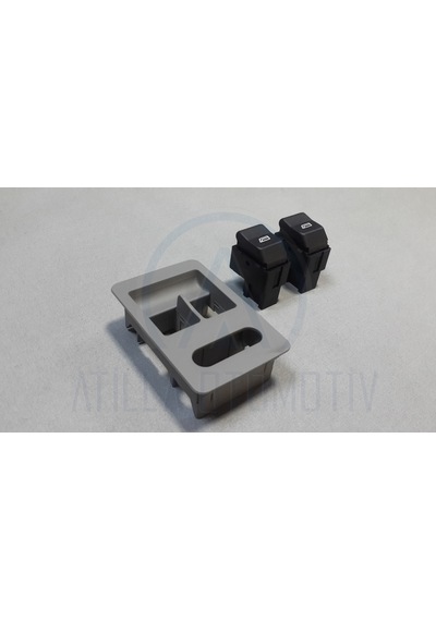 Vw Polo 6n2 1999-2002 Cam Düğme + Çerçeve Ön Sol Takım Gri
