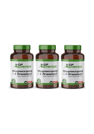 Nutrition Magnesium L-threonate Magnezyum L-treonat 2000 Mg 90 Kapsül Vegan X 3 Adet